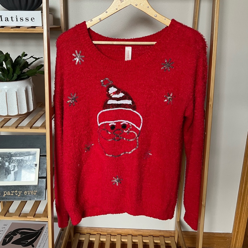 Sequin Santa Christmas Sweater
